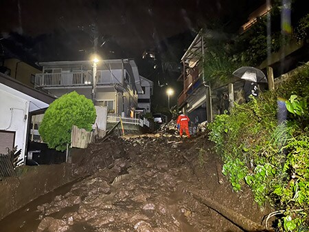 神奈川県湯河原町の様子