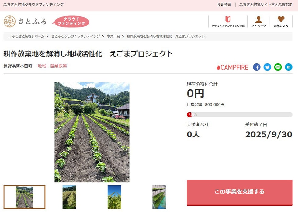 耕作放棄地を解消し地域活性化 えごまプロジェクト イメージ