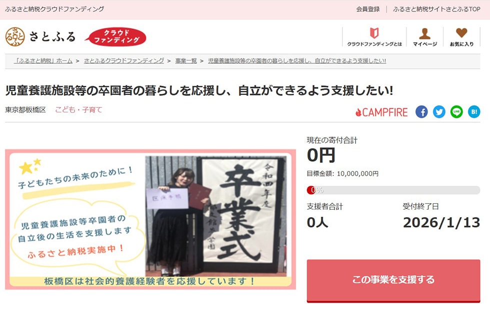 児童養護施設等の卒園者の暮らしを応援し、自立ができるよう支援したい! イメージ