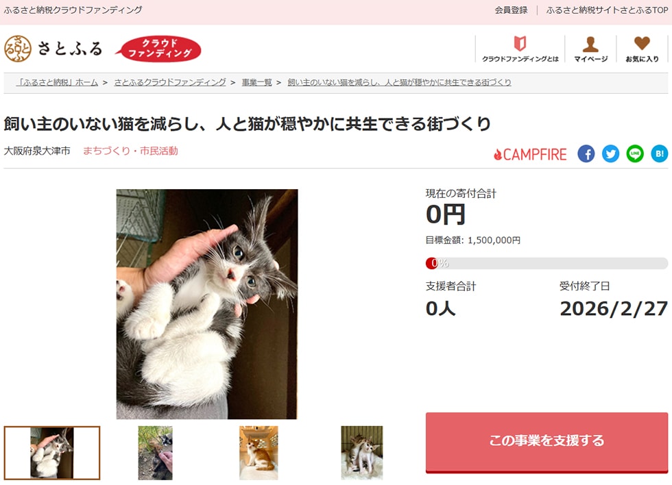 飼い主のいない猫を減らし、人と猫が穏やかに共生できる街づくり イメージ
