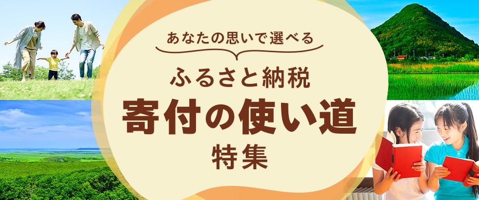あなたの思いで選べる　ふるさと納税『寄付の使い道』特集 イメージ