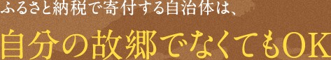 ふるさと納税で寄付する自治体は、自分の故郷でなくてもOK