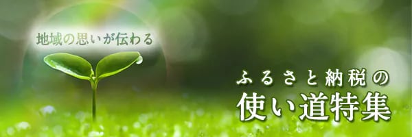 リンクボタン：▼▽地域を元気にする「ふるさと納税」の使い道特集▽▼