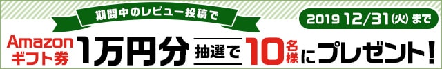 レビューを書いて「Amazonギフト券1万円分」が《抽選で10名様》に当たる♪