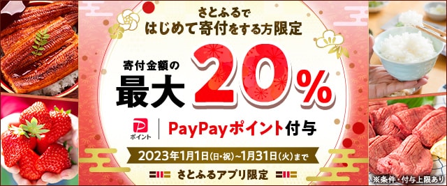 ＼こちらも終了まで残り5日！／さとふるではじめて寄付をする方はこちらも注目！合計で最大《20％》のPayPayポイントがもらえるキャンペーン開催中