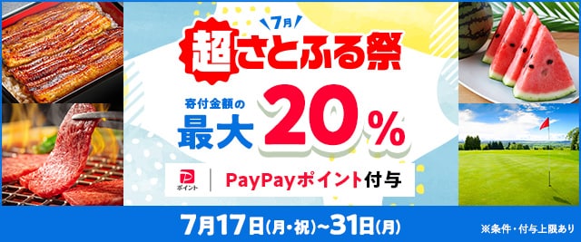 ＼終了まで残り5日！／条件を満たすと合計で最大《20％》もらえる♪「2023年7月 超さとふる祭」を開催中！
