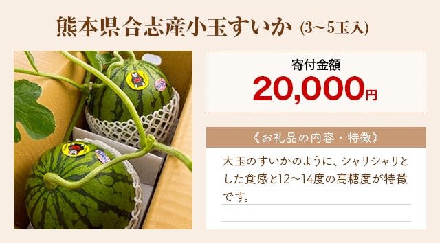 「熊本県合志産小玉すいか」(3～5玉入)
