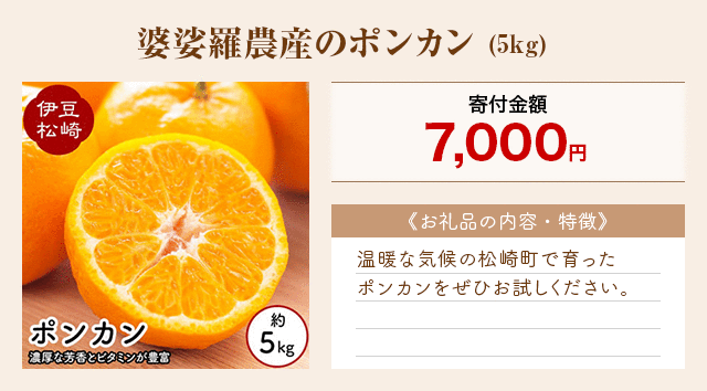 「婆娑羅農産のポンカン」(5kg)