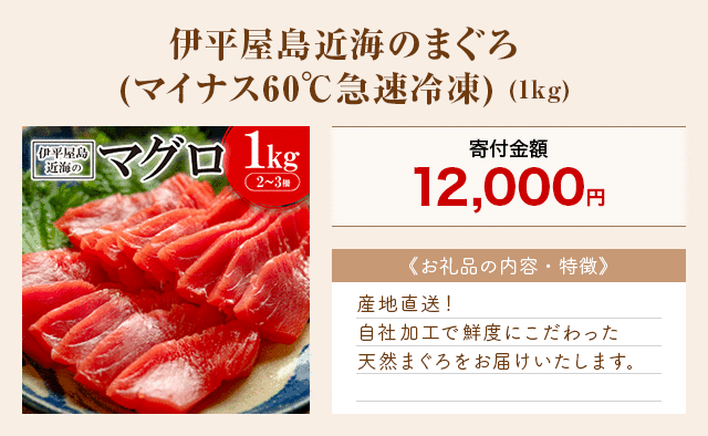 「伊平屋島近海のまぐろ(マイナス60℃急速冷凍)」(1kg)