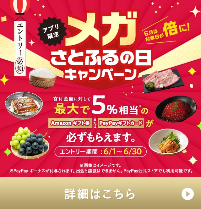★6月の「【アプリ限定】必ずもらえる！さとふるの日」キャンペーンはここがすごい！★