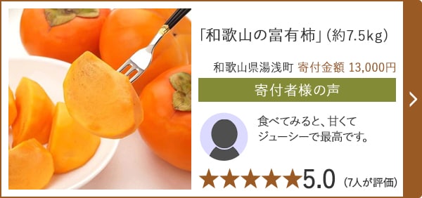 「和歌山の富有柿」(約7.5kg)/和歌山県湯浅町 寄付金額 13,000円