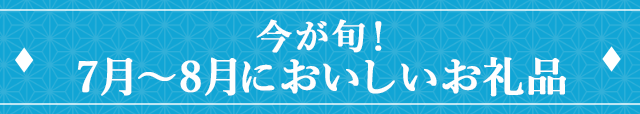 今が旬！《7月～8月においしいお礼品》