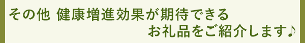 その他 健康増進効果が期待できるお礼品をご紹介します♪