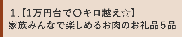 １．【1万円台で〇キロ越え☆】家族みんなで楽しめるお肉のお礼品５品