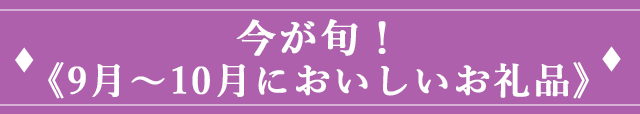 今が旬！《9月～10月においしいお礼品》