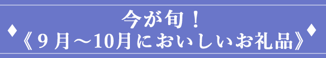 今が旬！《9月〜10月においしいお礼品》
