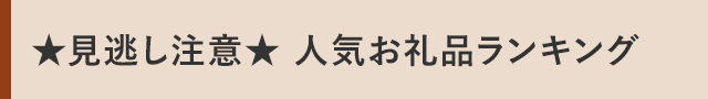 ★見逃し注意★ 人気お礼品ランキング