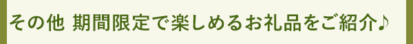 その他 期間限定で楽しめるお礼品をご紹介♪