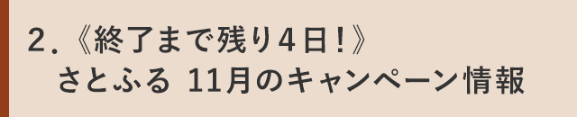 ２．《終了まで残り４日！》さとふる 11月のキャンペーン情報