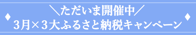 ＼ただいま開催中／3月×3大ふるさと納税キャンペーン