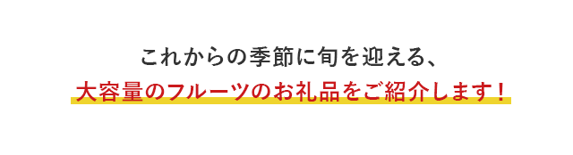 これからの季節に旬を迎える、大容量のフルーツのお礼品をご紹介します！
