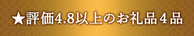 【必見！高評価レビュー特集】★評価４．８以上のお礼品４品