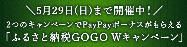 ＼5月29日(日)まで開催中！／2つのキャンペーンでPayPayボーナスがもらえる「ふるさと納税GOGO Wキャンペーン」
