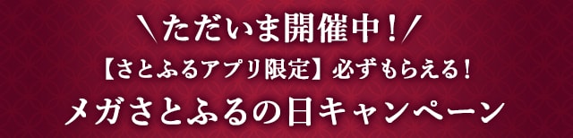＼ただいま開催中！／【さとふるアプリ限定】必ずもらえる！メガさとふるの日キャンペーン開催中