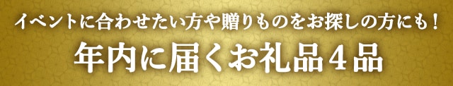 《イベントに合わせたい方や贈りものをお探しの方にも！》年内に届くお礼品４品