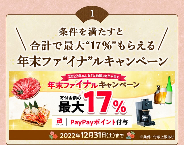 ★条件を満たすと合計で最大〔17％〕もらえる★「年末ファ〔イナ〕ルキャンペーン」