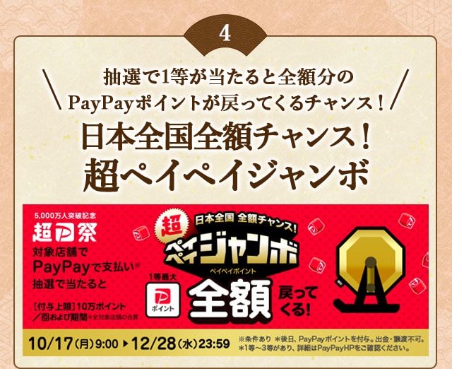 「日本全国全額チャンス！超ペイペイジャンボ」