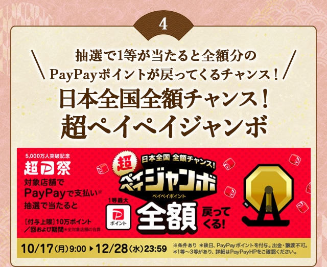 「日本全国全額チャンス！超ペイペイジャンボ」