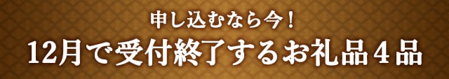 《申し込むなら今！》１２月で受付終了するお礼品４品