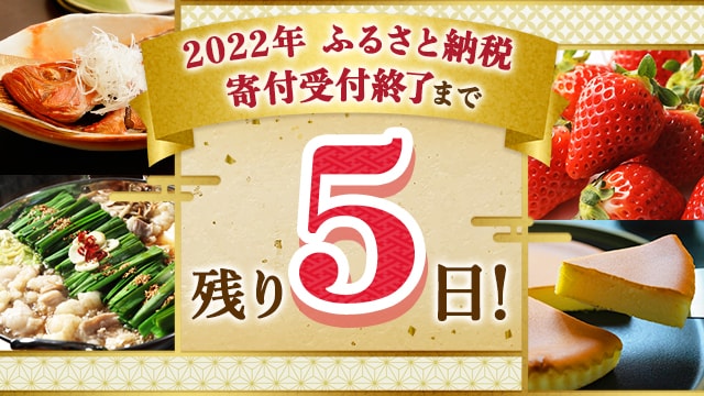 2022年ふるさと納税寄付受付終了まで残り5日！