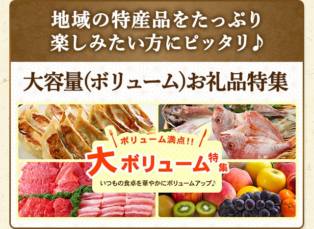 ＼地域の特産品をたっぷり楽しみたい方にピッタリ♪／★大容量(ボリューム)お礼品特集★