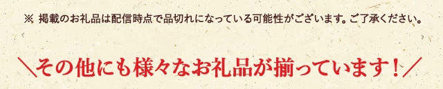 ※ 掲載のお礼品は配信時点で品切れになっている可能性がございます。ご了承ください。