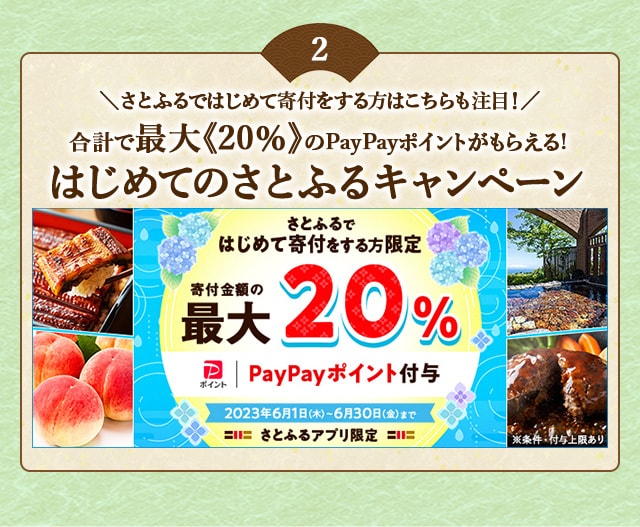 ＼さとふるではじめて寄付をする方はこちらも注目！／合計で最大《20％》のPayPayポイントがもらえるキャンペーン開催中！