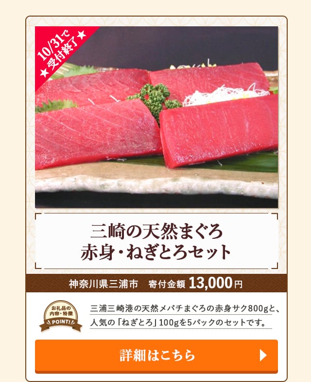「三崎の天然まぐろ赤身・ねぎとろセット」/神奈川県三浦市