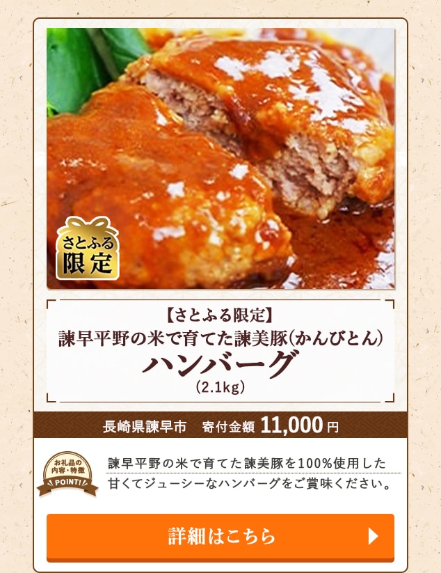 「【さとふる限定】諫早平野の米で育てた諫美豚(かんびとん)ハンバーグ」(2.1kg)/長崎県諫早市