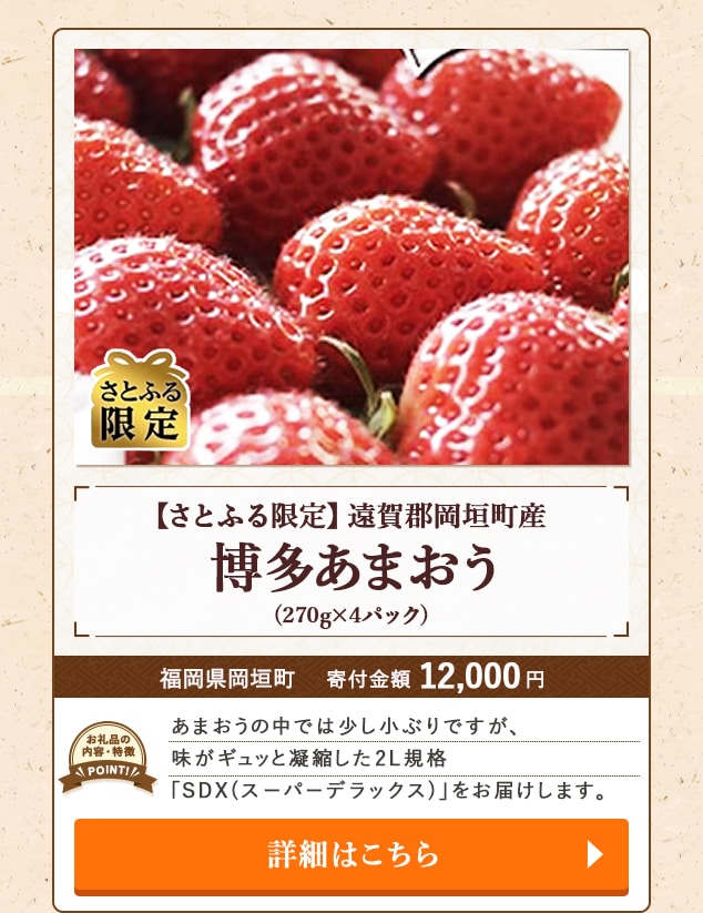 「【さとふる限定】遠賀郡岡垣町産 博多あまおう」(270g×4パック)/福岡県岡垣町