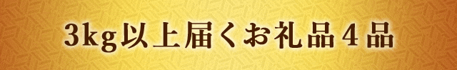 【寄付金額1万円台で〇キロ超え☆】3kg以上届くお礼品４品
