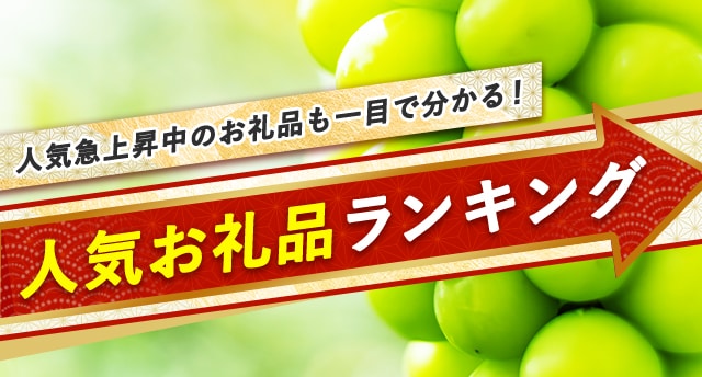 人気急上昇中のお礼品も一目でわかる！人気お礼品ランキング