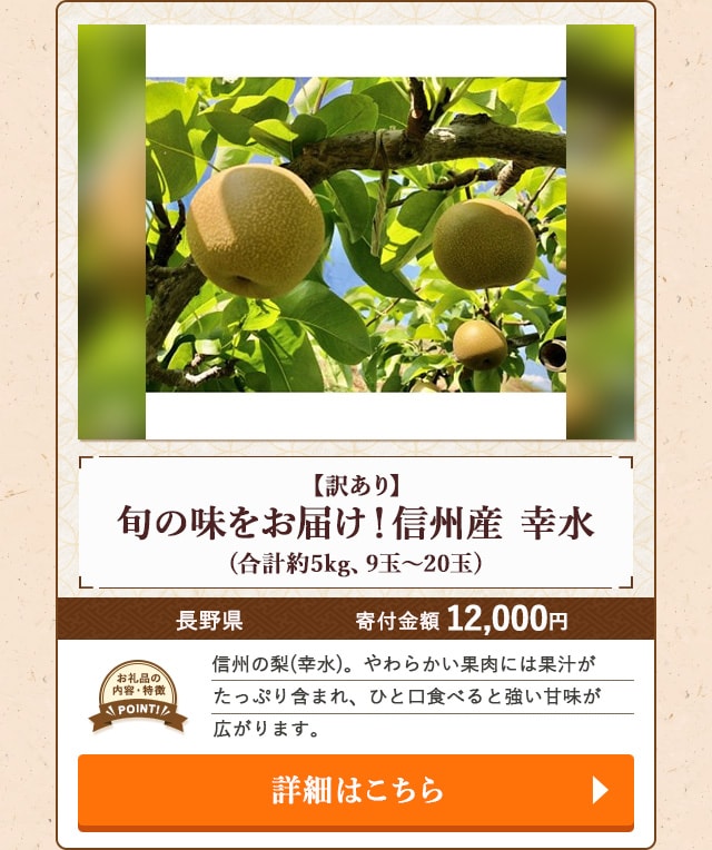 「【訳あり】旬の味をお届け！信州産 幸水」(合計約5kg、9玉～20玉)/長野県