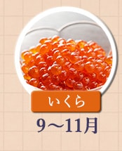 ◇９～１１月が旬！《いくら》