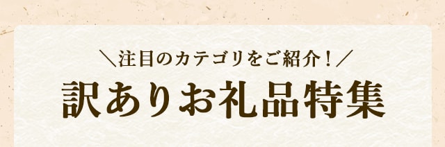 ＼注目のカテゴリをご紹介！／訳ありお礼品特集