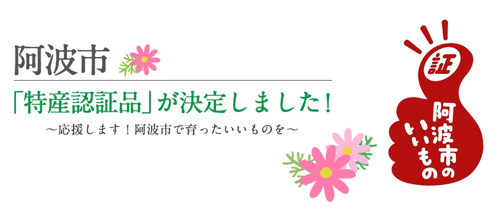 阿波市「特産認証品」が決定しました！