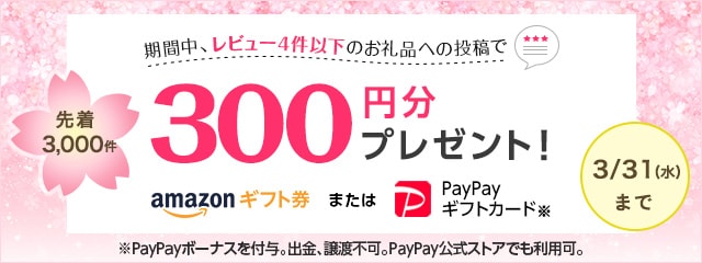レビュー投稿キャンペーン2021年3月度