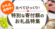 比べてびっくり！特別な寄付額のお礼品特集