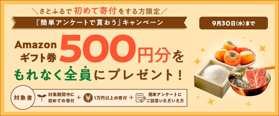 さとふるで初めて寄付をする方限定『簡単アンケートで貰おう』キャンペーン