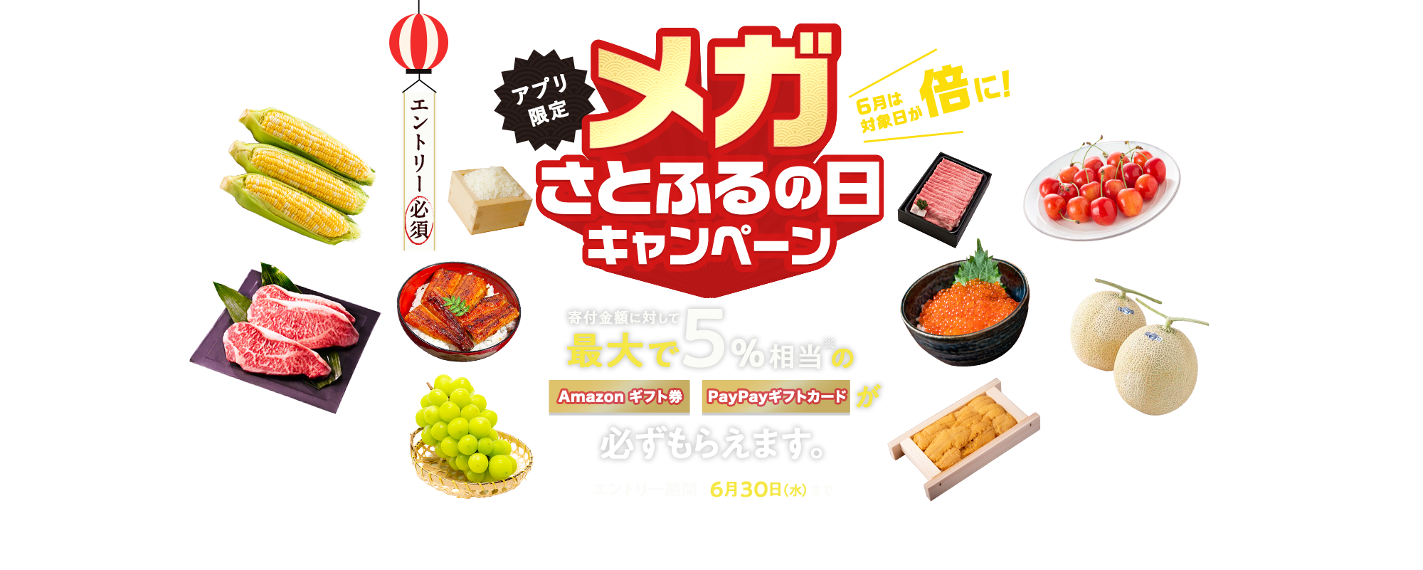 2021年6月度 【アプリ限定】メガさとふるの日キャンペーン